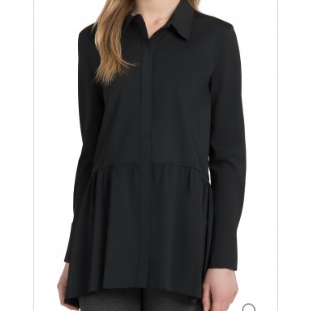 Lysse Black Button-Down Peplum Shirt